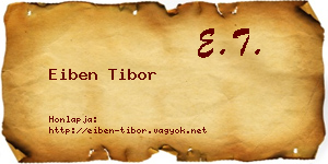 Eiben Tibor névjegykártya