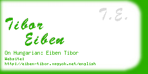 tibor eiben business card
